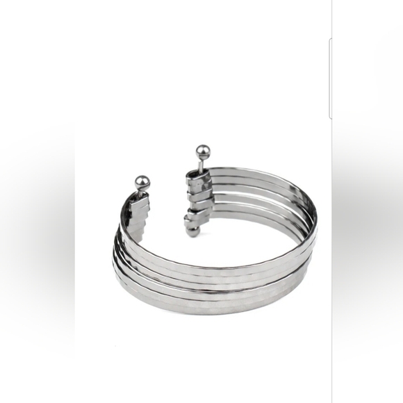 Gunmetal layered cuff bracelet - Picture 2 of 7